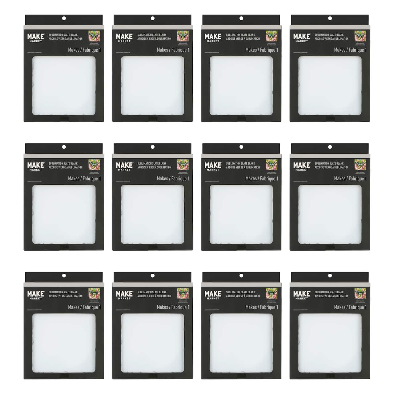 12 Pack: 6" Square Slate Sublimation Blank by Make Market®